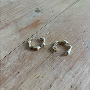 Fornash Gold and White Bamboo Hoop Earrings from Tuckernuck